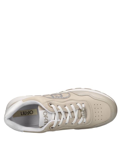Sneakers in pelle ed ecopelle LIU JO | AMAZING 20 CALF LEATHER/TUMBLED LEATHERBEIGE-BIANCO